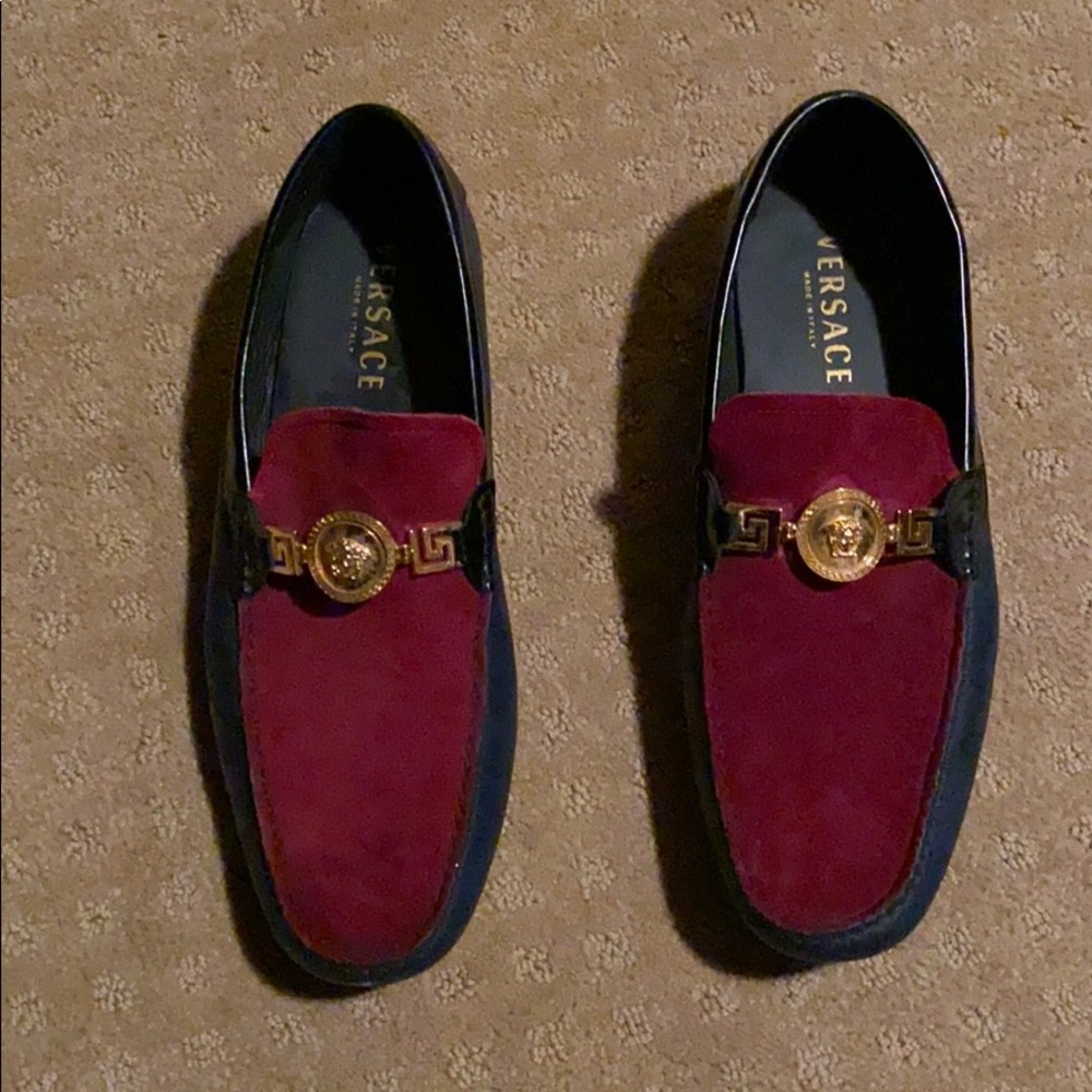 Versace size 42, red and blue, suede